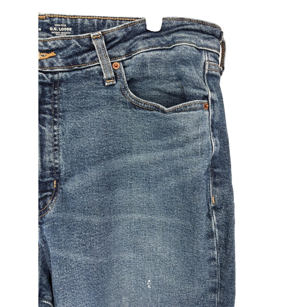 Old Navy High Rise OG Loose Jeans Blue Denim Secret Smooth Pockets (Size 16) - Picture 3 of 6
